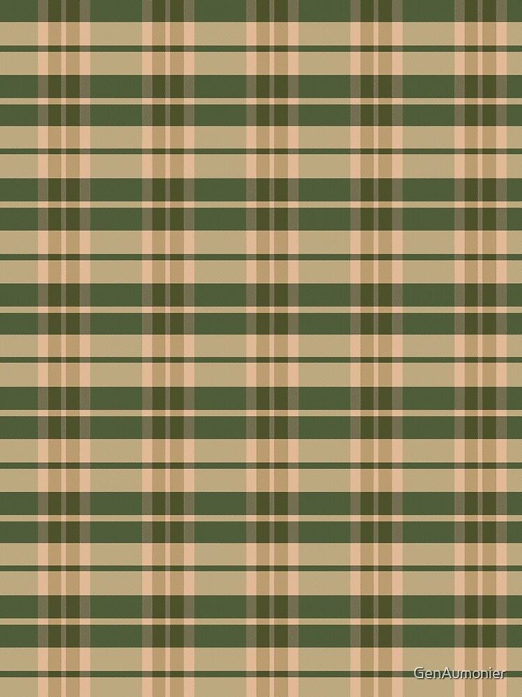 Autumn Aesthetic Daviana 1 Hand Drawn Textured Plaid Pattern by GenAumonier