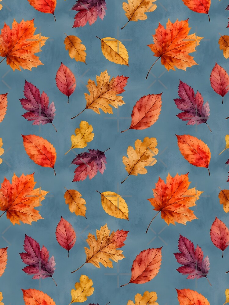 Watercolor Autumn Leaves Seamless Pattern by blankTeeShirt