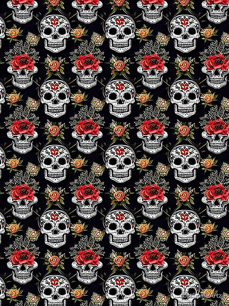 Skull Red Roses by JustSomeArtz