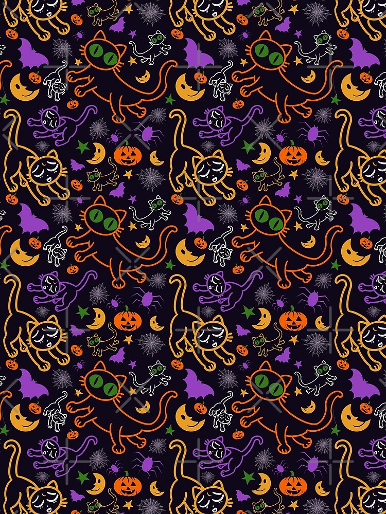 Retro Halloween Party – Black Cats & Pumpkins by holu_designs