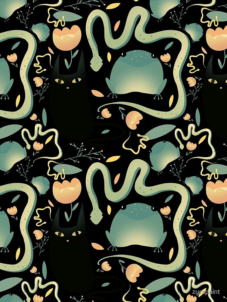 Cat Frog Snake Pattern by zyrapaint