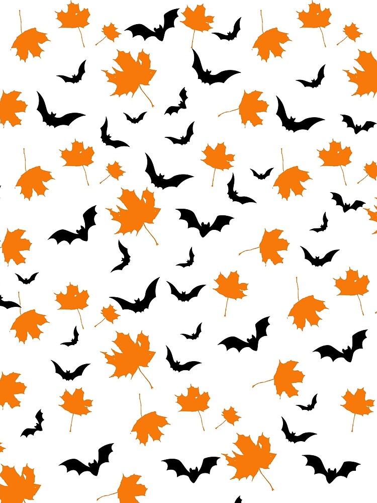 Halloween Pattern – Bats and Autumn Leaves by Sam-Designs-03