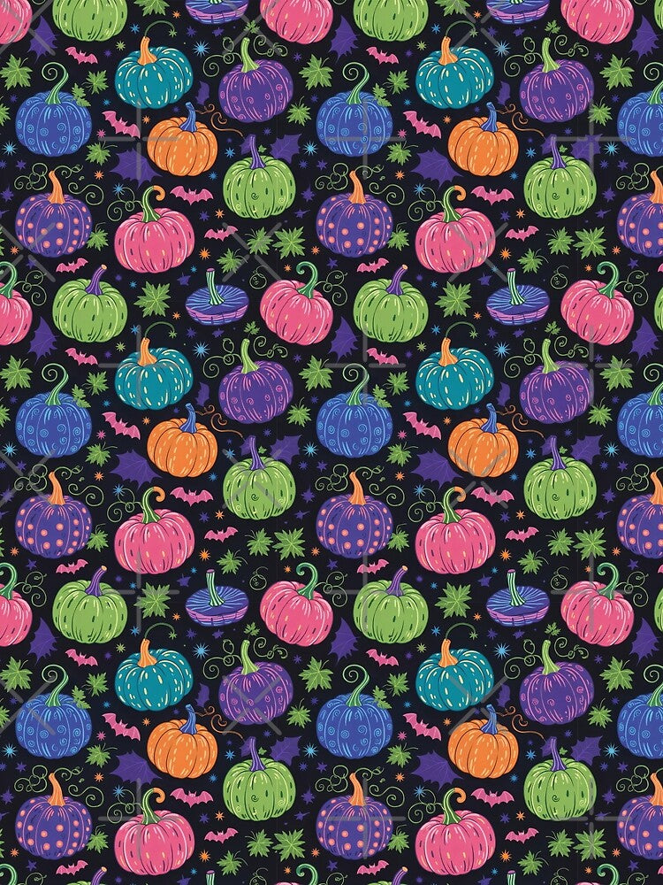 Seamless Fall Pumpkins Bats Candy Colours Halloween by BeaverFriends