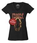 Women's Fragile Like a Bomb Vneck T-Shirt