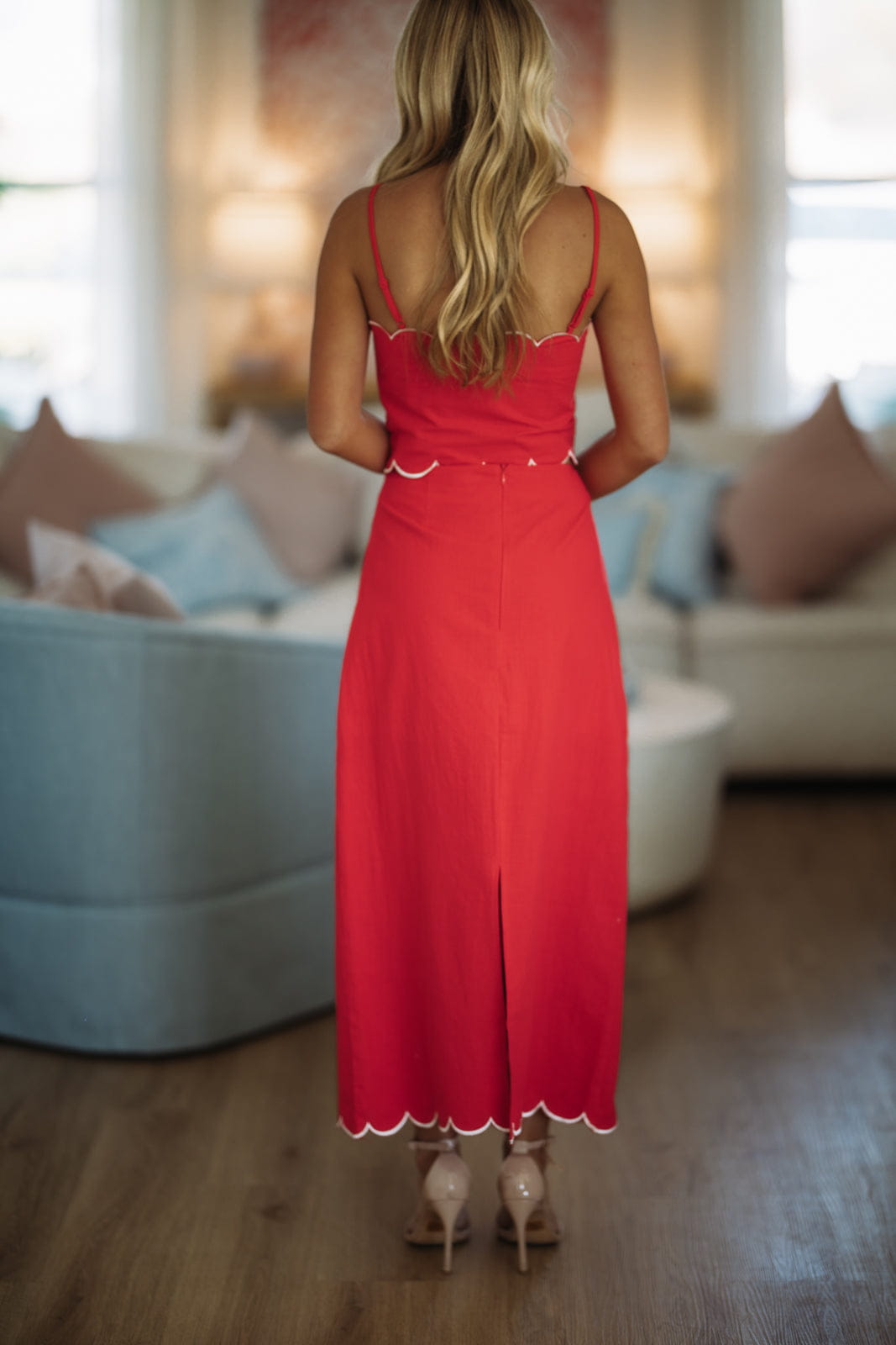 Scarlet Scallop Skirt - Red