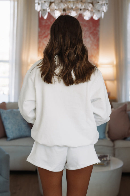 Mockneck American Pup Pullover - White