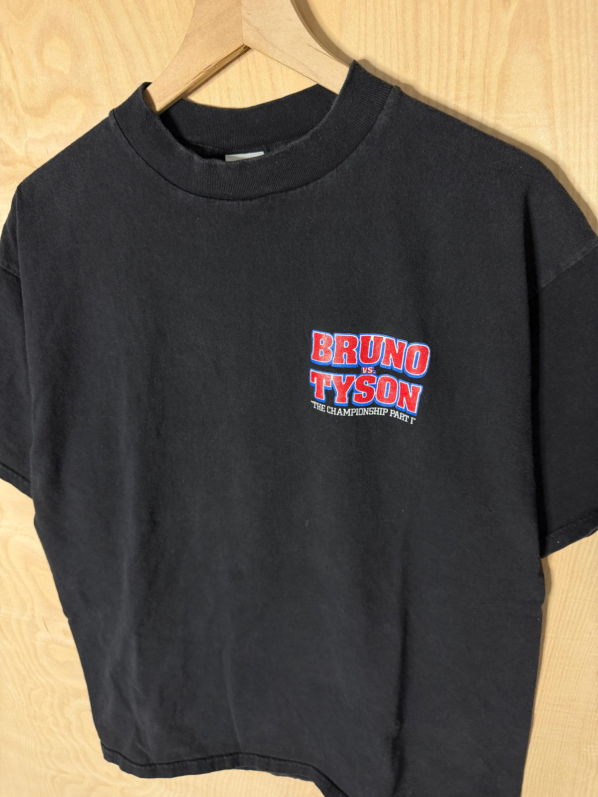 Vintage 90s Mike Tyson Frank Bruno Fight Promo Black Size Xl
