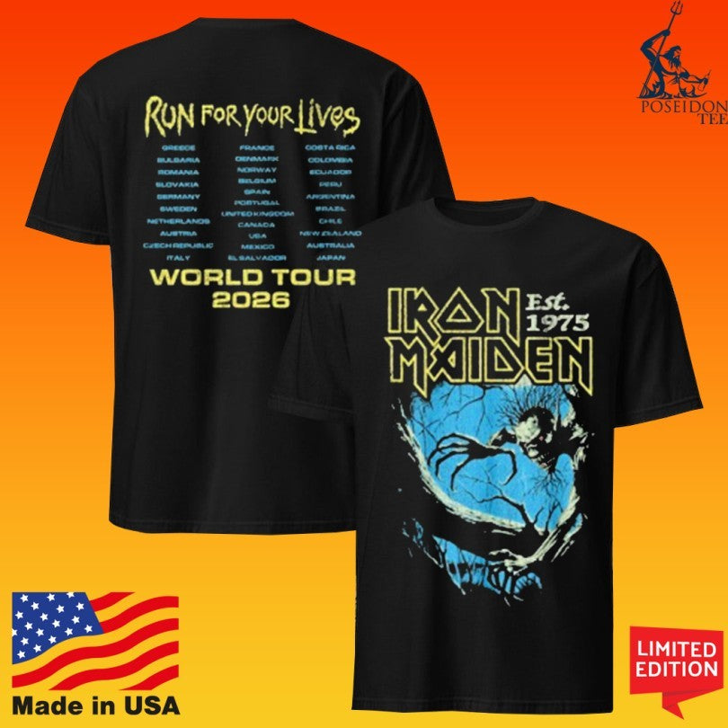 Iron Maiden Fear Of The Dark 2026 Tour Unisex