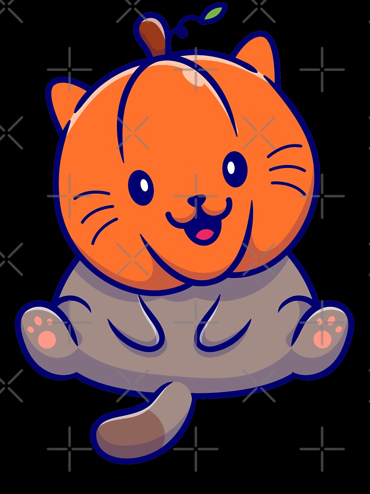 Cute Halloween Pumpkin Cat by Gaalaxyz