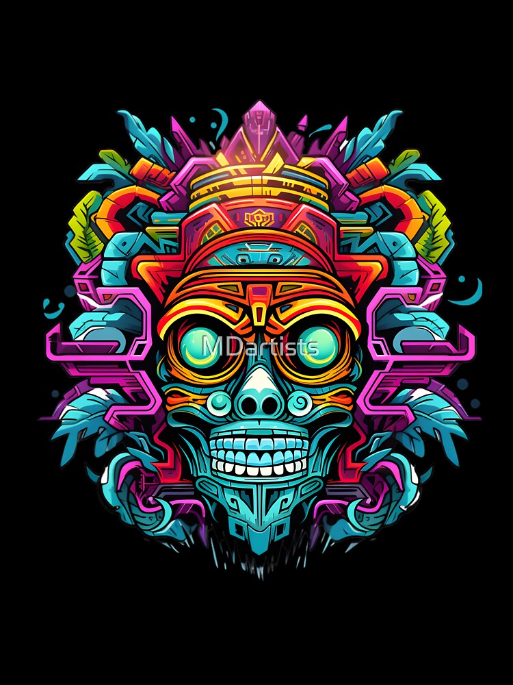 Kaleidoscopic Calavera: The Colors of Aztec Death by MDartists