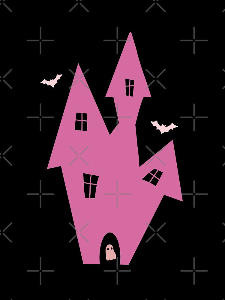 pink haunted house by goblinbabe