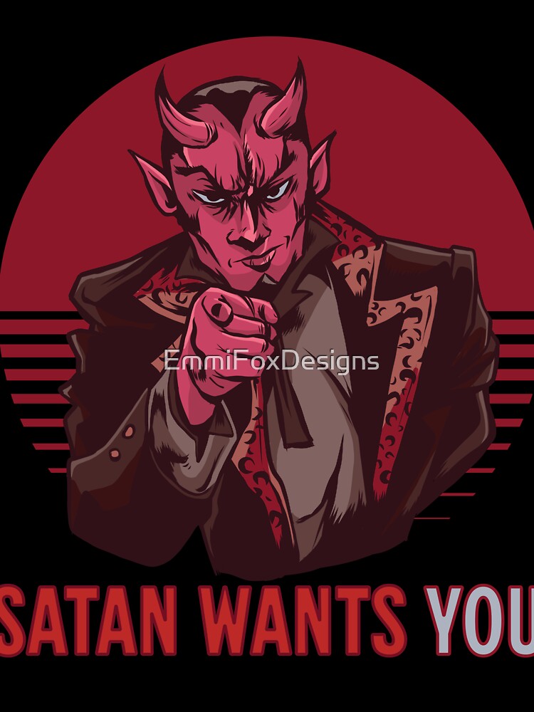 Satan wants you |  Funny ghost Halloween Party Clubbing Design by EmmiFoxDesigns
