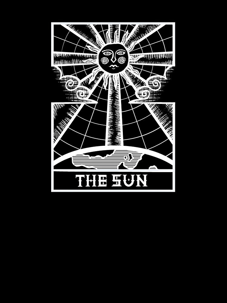 The Sun Tarot Card in Monochrome by Window In The Moon