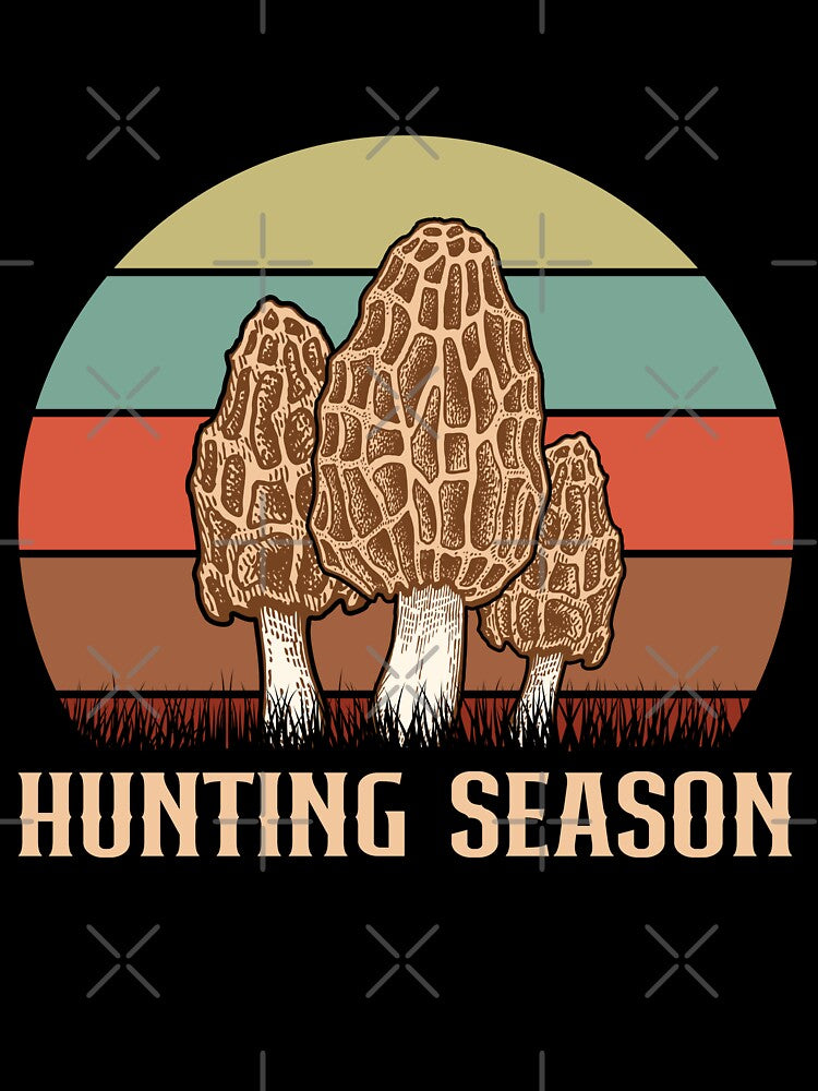Morel Mushrooms Hunting Season Retro by elvisg03