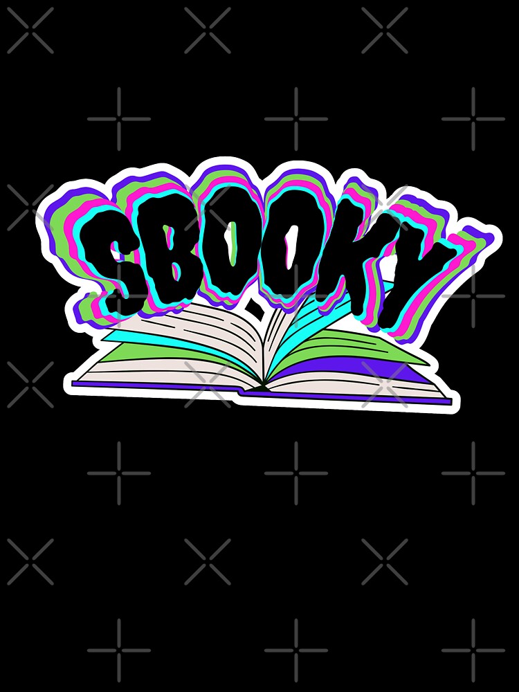 SBOOKY 90's sticker, Spooky book merchandise by Nadine Stewart
