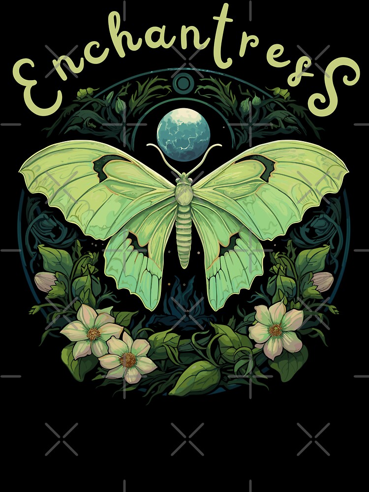 Luna Moth With Flowers Enchantress Classic Gothic Styled by CosyTeal