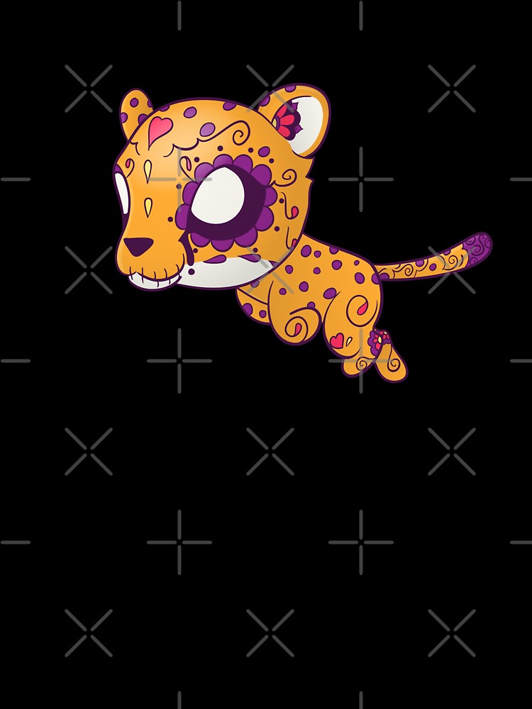 Cute Sugar Skull Animal Day of the Dead Cheetah by abowersock