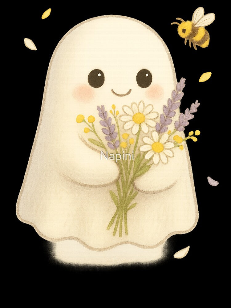 Chonky Ghost with Flowers – Pastel Boo Friend by Napini