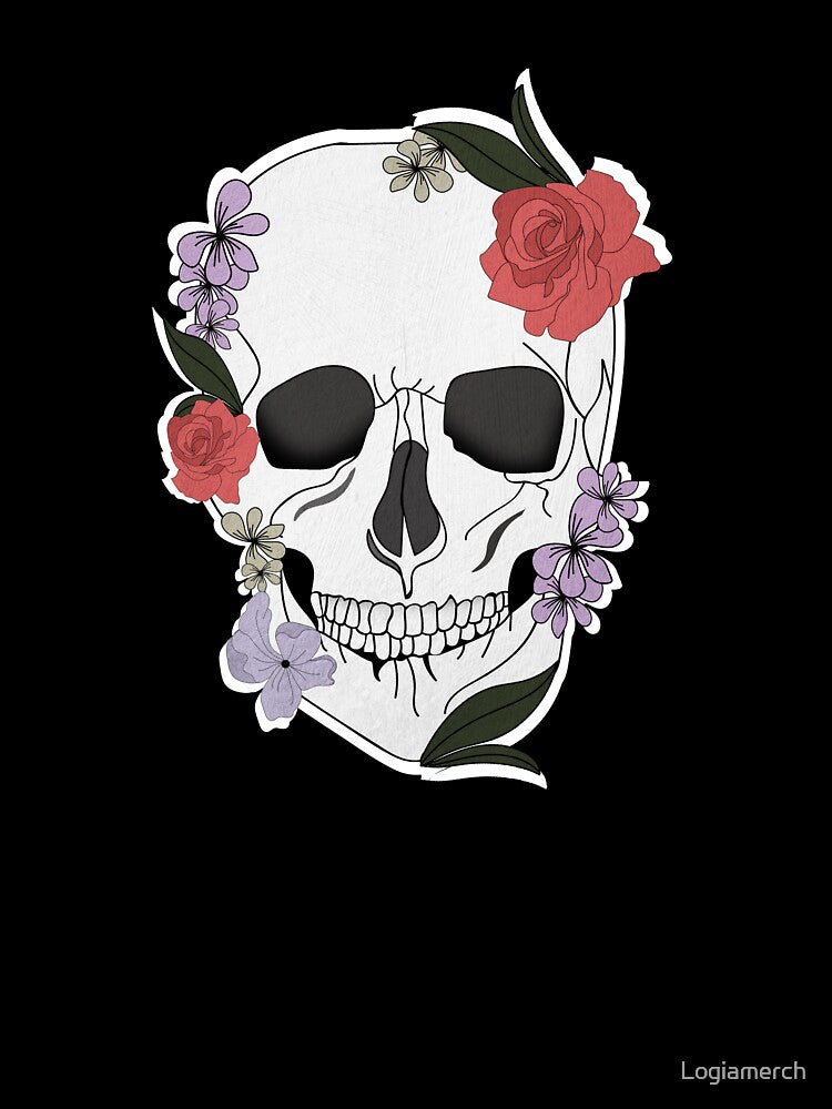 Skull floral Rose Vintage Day of the Dead by Logiamerch