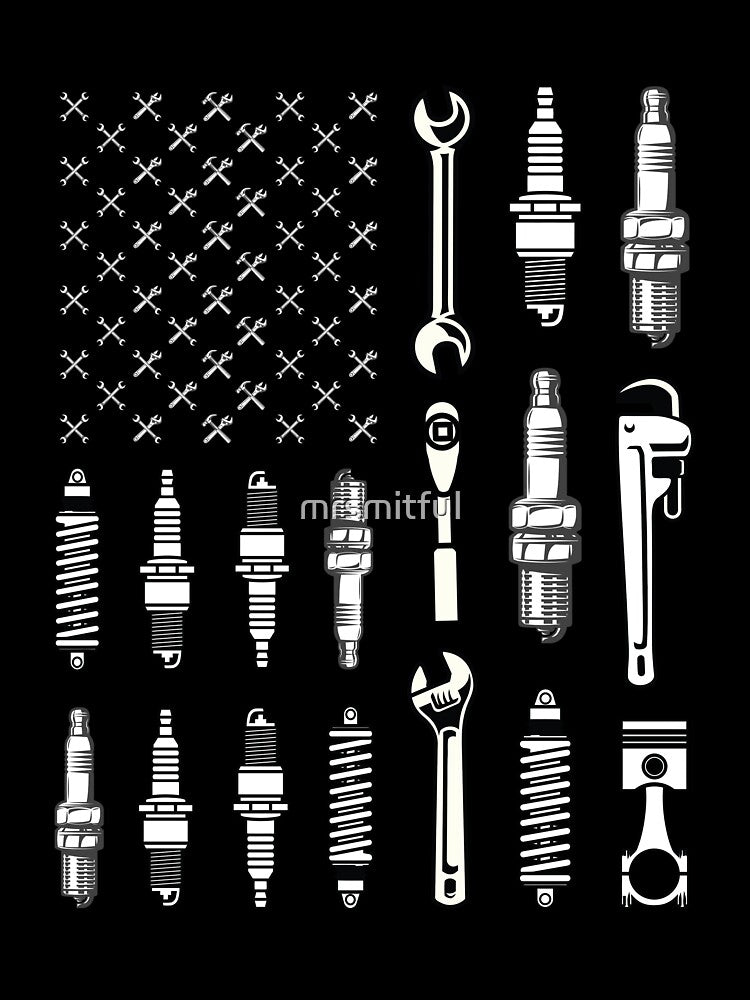 Vintage Patriotic Mechanic USA American Flag 4th Of July T-shirts Gifts by mrsmitful