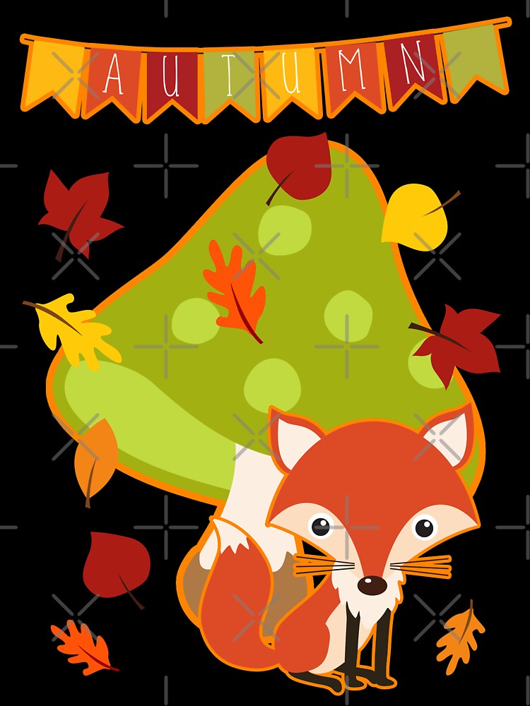 Fox and mushroom autumn by Astralia