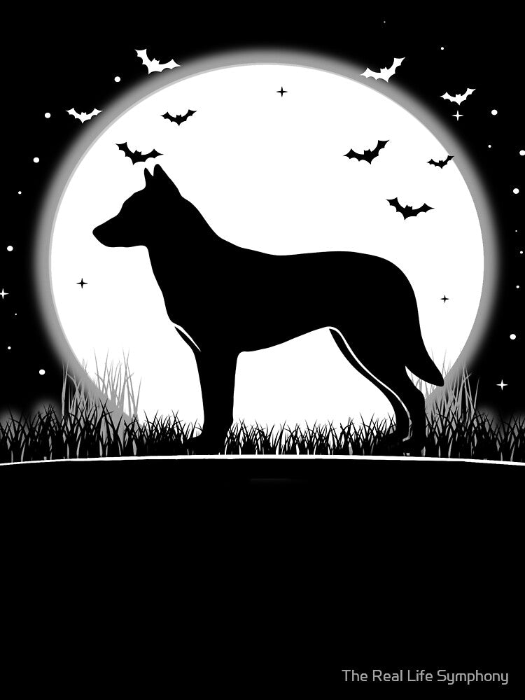 Canaan Dog – Halloween Moon Silhouette by The Real Life Symphony