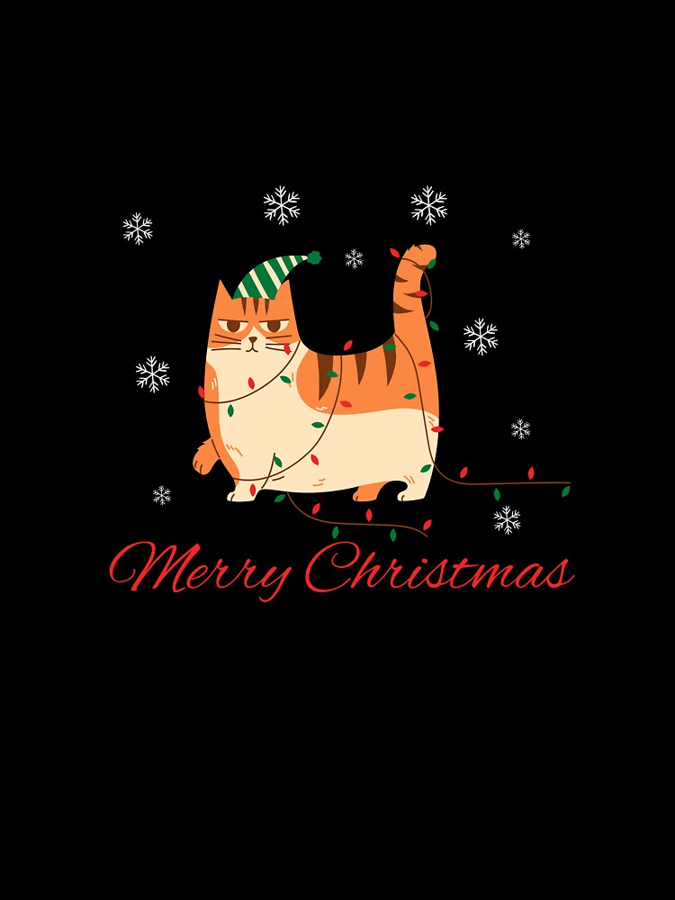 Merry Christmas, Christmas humor, funny Christmas design, funny cat by SofikoDesigns