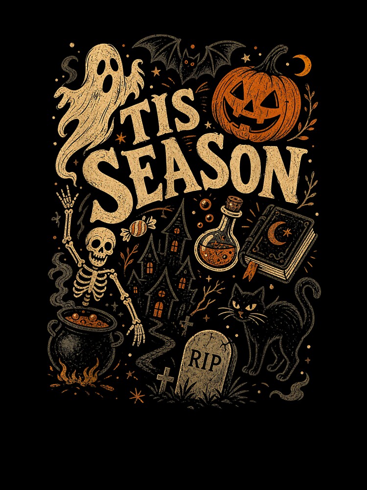 It's Season Halloween Vintage Gothic Spooky Fall Graphic Design by mari-kayden