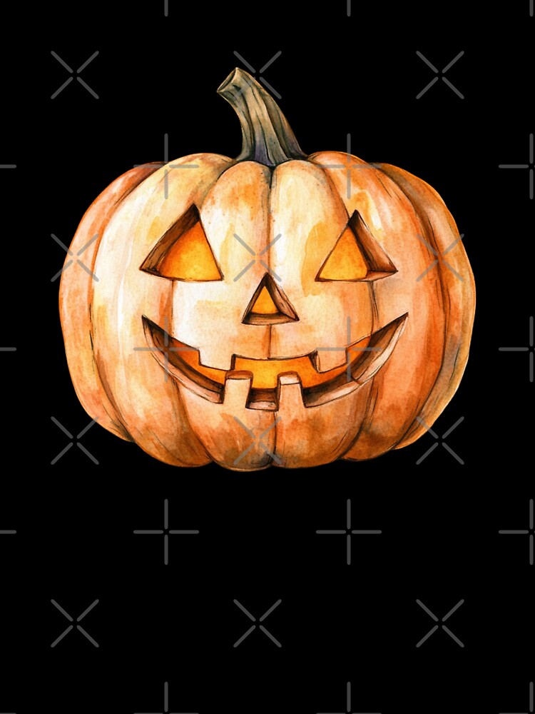 Smiling Jack-o'-Lantern on Black Background by ilkansiturikman
