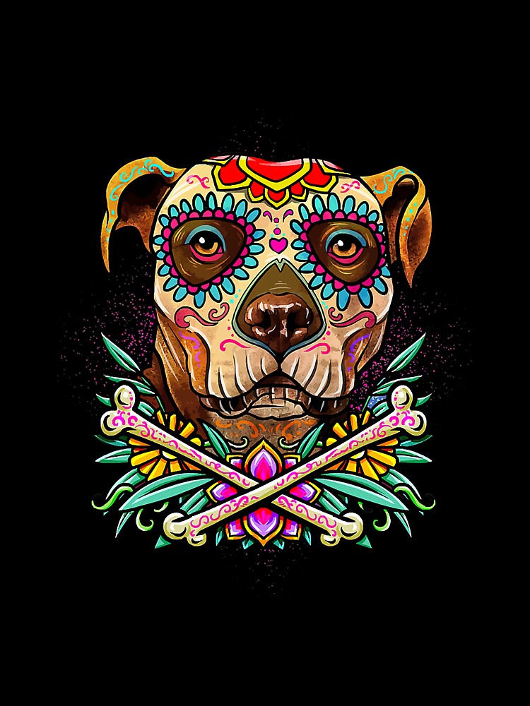 Pitbull Dog Sugar Skull Dog Pet Puppy by Beyon1221