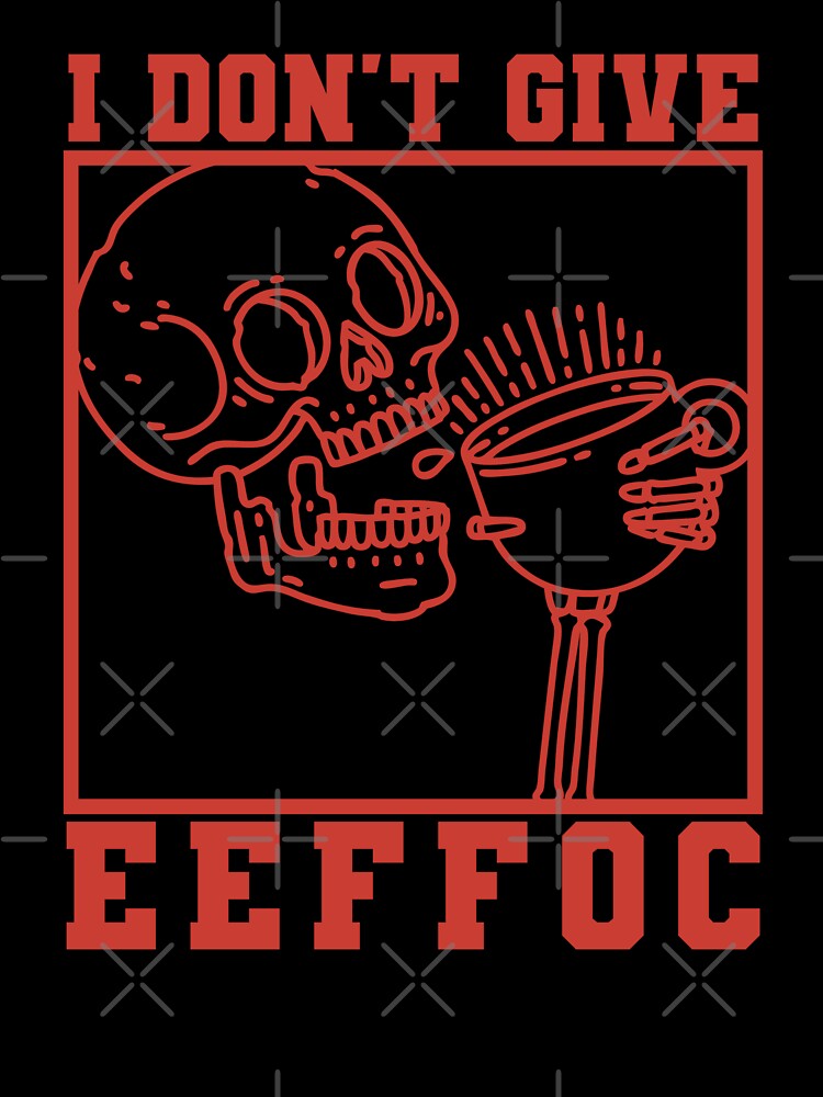 I Dont Give Eeffoc, Skeleton Drinking Coffee, Red by anghelapparel