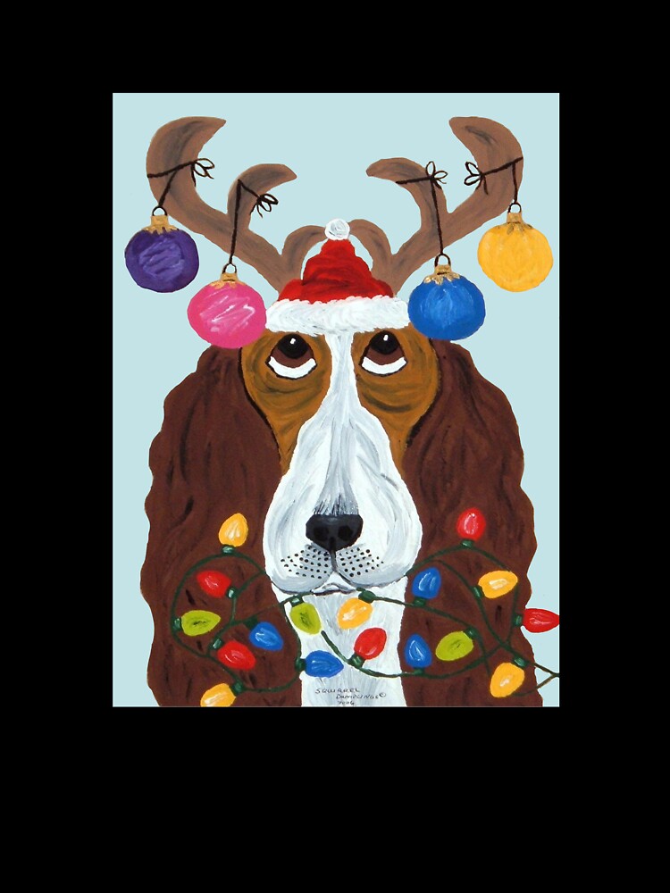 Basset Hound Decorated for Christmas by Squirreldumplings