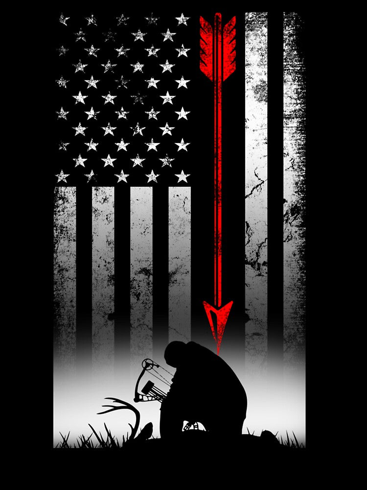 Bow deer hunting American flag gift for Bow hunting by taaddison50