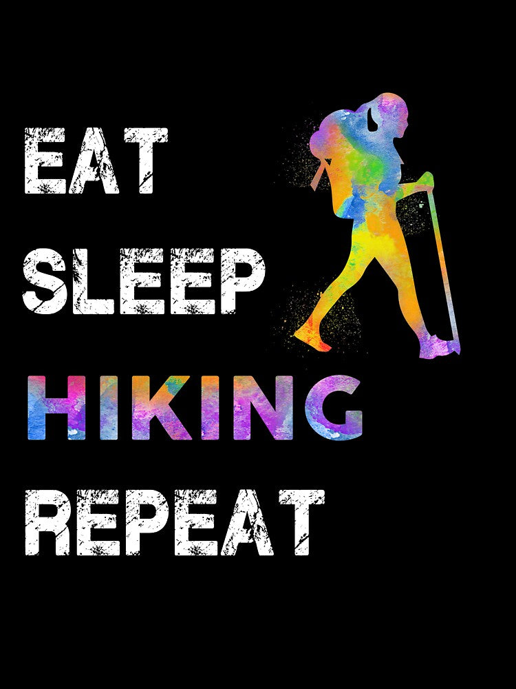Hiking Watercolor Eat Sleep by VickyCloset