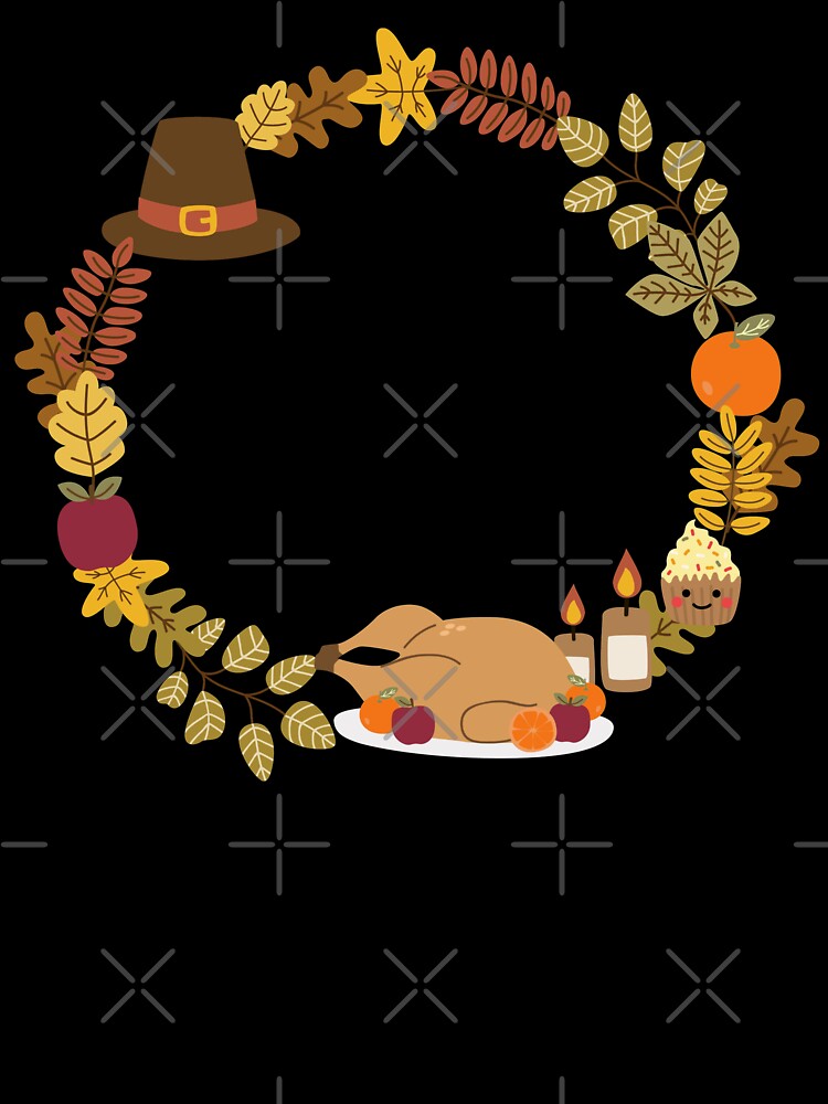 Happy Turkey Day Wreath by JRNLTees