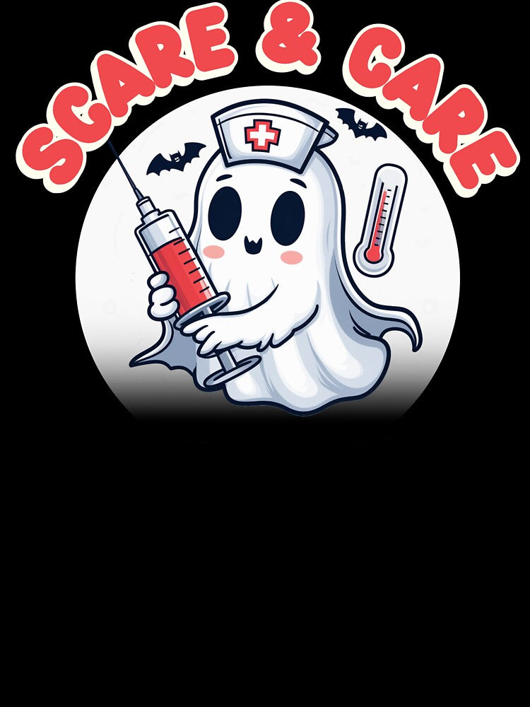 Scare & Care Cute Funny Halloween Nurse by NoonMoonApparel
