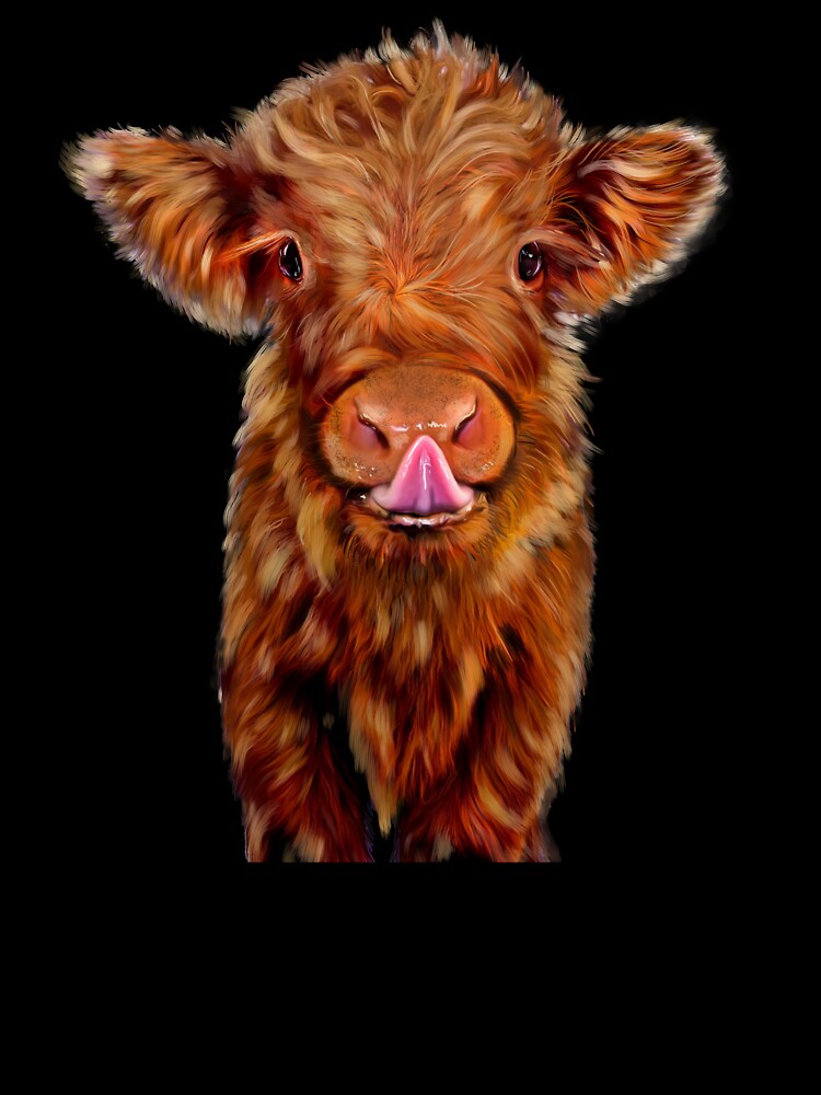 Baby Highland Cow Drawing Scottish We Coo by iPOPit