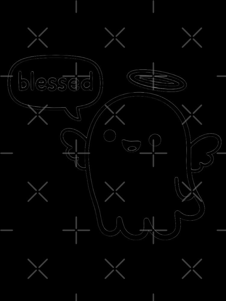 Cute Blessed Ghost Sticker | Kawaii Angel Ghost Shirt | Funny Minimal Halloween Aesthetic by Raw Tigers