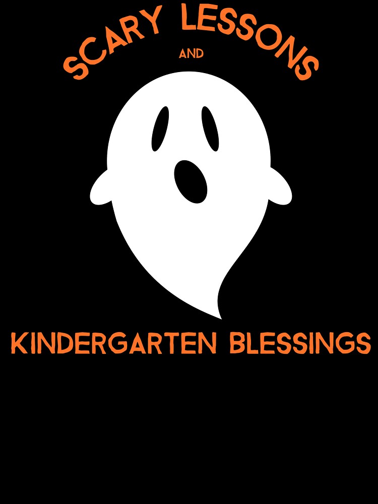 Scary Lessons and Kindergarten Blessings Cute Halloween Teacher by NoonMoonApparel