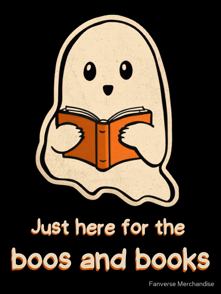 Just Here for the Boos and Books Ghost Halloween Sticker by Fanverse Merchandise