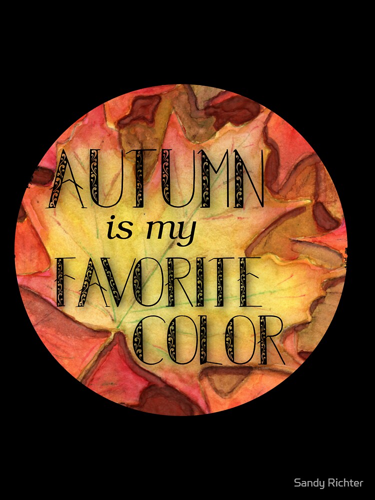 Hand Painted Watercolor Fall Leaves Contemporary Art by Sandy Richter