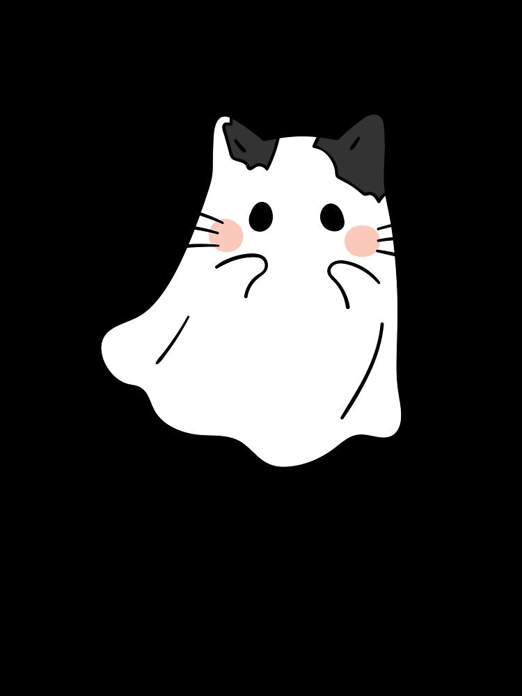 Cute Cat Ghost by PotluckPrints