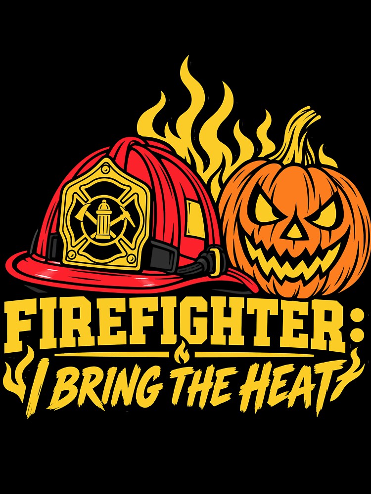 Firefighter I Bring the Heat Halloween Jack-O-Lantern Design by Uglyandcute