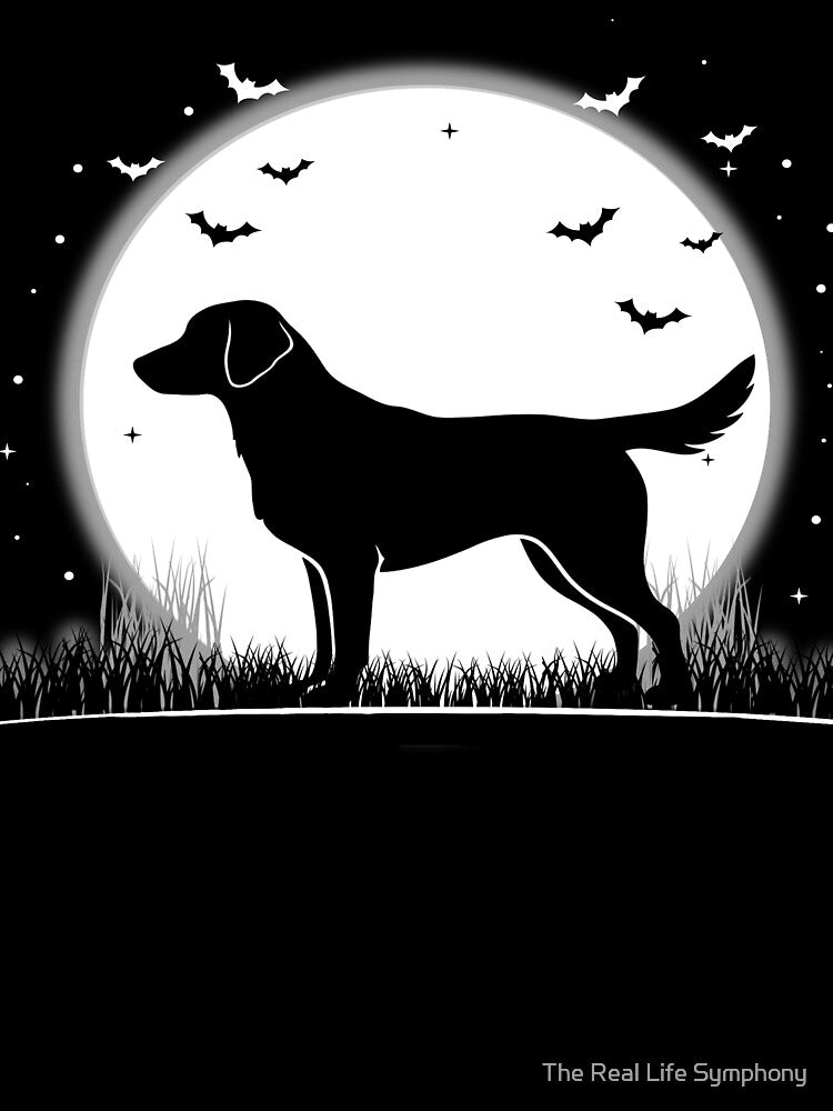 Goldador Dog – Halloween Moon Silhouette by The Real Life Symphony