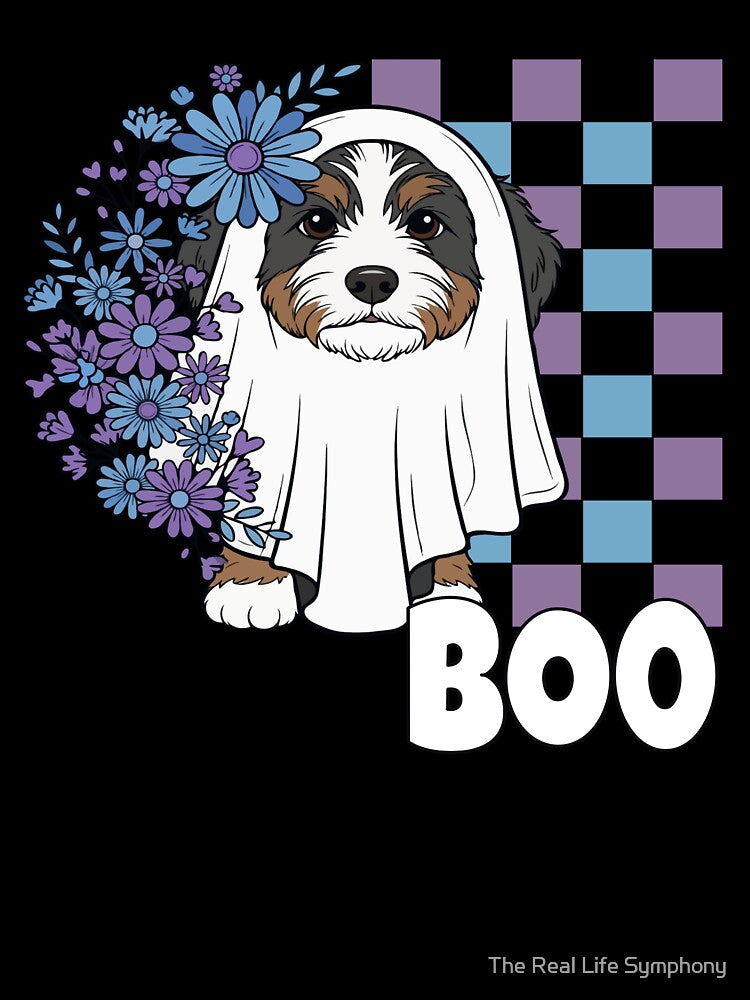 Bernedoodle Ghost Dog – Cute Halloween Boo by The Real Life Symphony