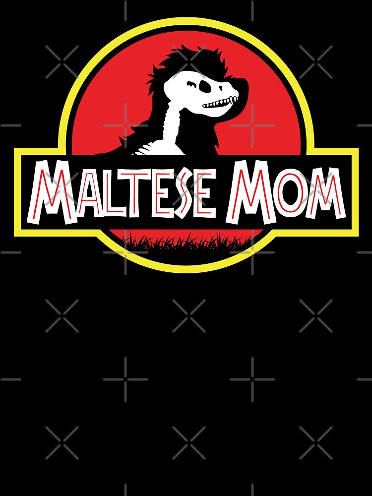 (For Dark Background) Jurassic Maltese Mom by More Cute Dogs