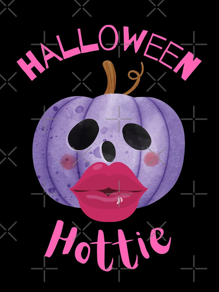 Halloween Hottie (in black) - Funny Halloween Pumpkin Head by CosmicStory