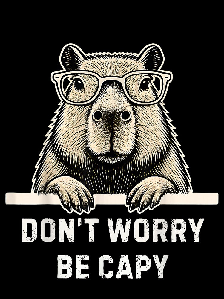 Capybara Lover Don't Worry Be Capy Gift for Men Women Kids Art for Men Women Kids , Capybara Gift Lover by DZIRI NAJAT