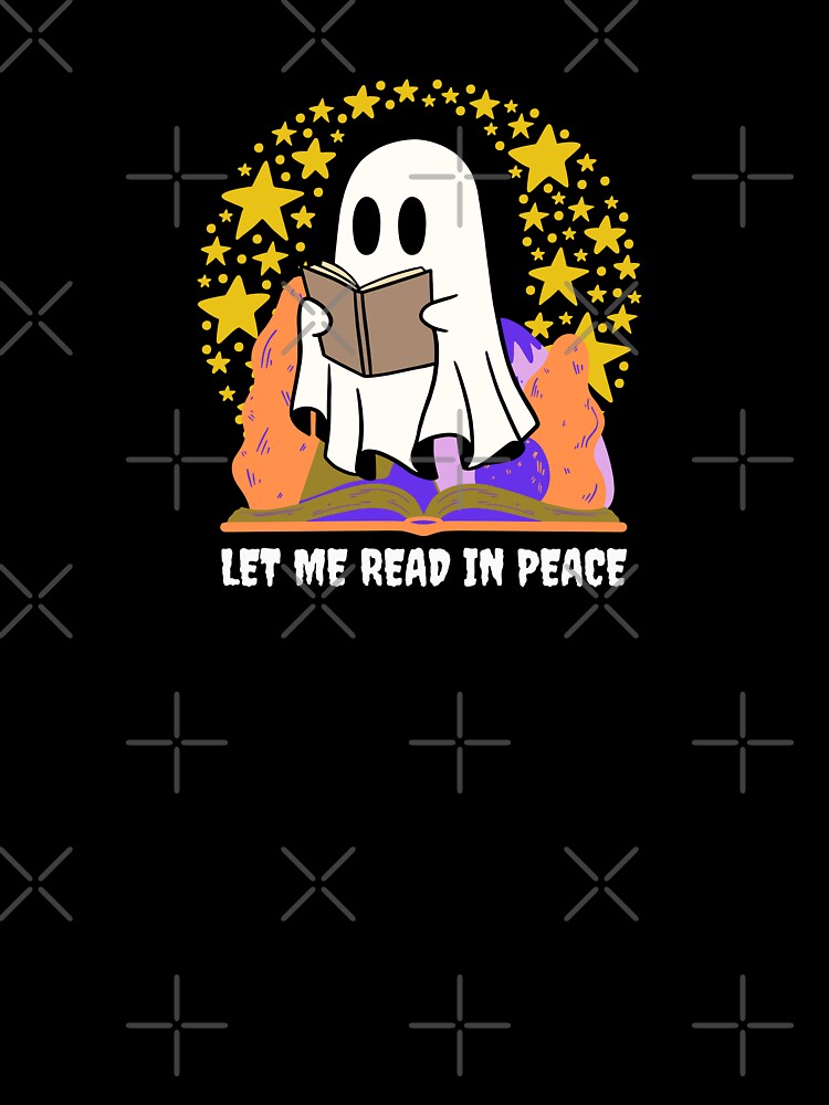 Halloween Ghost Reading Book under a blanket of stars - Let Me Read In Peace by The magic  Yellow bus