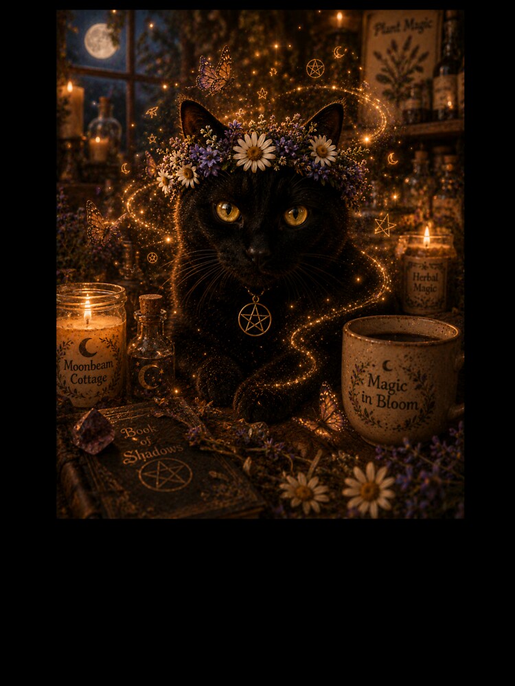 Magic in Bloom Celestial Cat by fernandmoonbeam